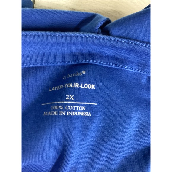 CJ BANKS Women's (Size 2X) Short Sleeve Crew Neck T-Shirt 100% Cotton 5C - Picture 3 of 4